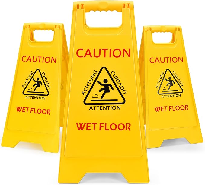 MATTHEW CLEANING 25'' Industrial Wet Floor Sign 3 Pack 2-Sided Safety A-Frame by MATTHEWCLEANINGPRODUCTS