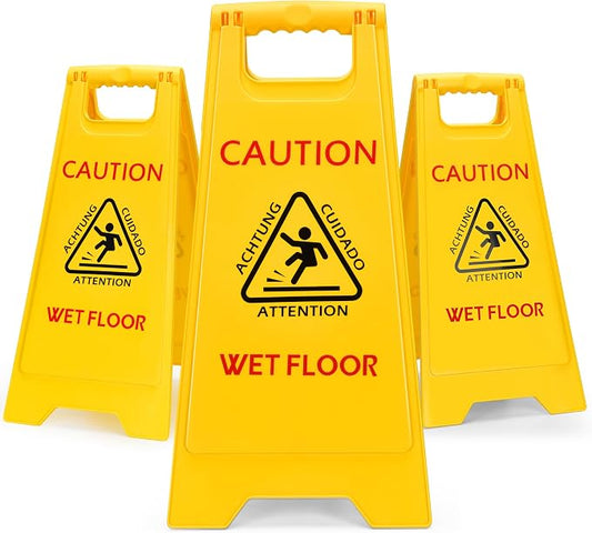MATTHEW CLEANING 25'' Industrial Wet Floor Sign 3 Pack 2-Sided Safety A-Frame by MATTHEWCLEANINGPRODUCTS
