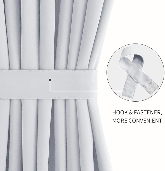 DWCN French Door Curtains – Rod Pocket Thermal Blackout Curtain - Image 2