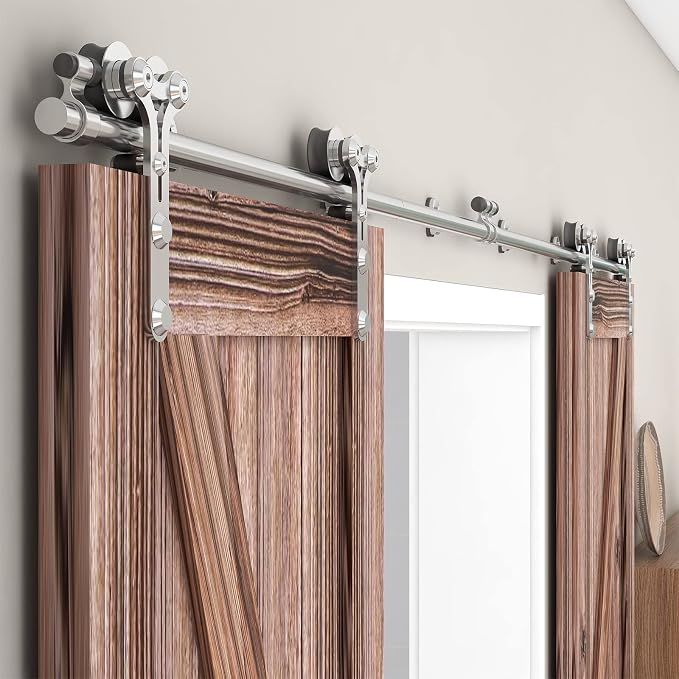 TSMST 5FT Sliding Barn Door Hardware Kit, Stainless Steel Heavy Duty Sturdy - Image 4