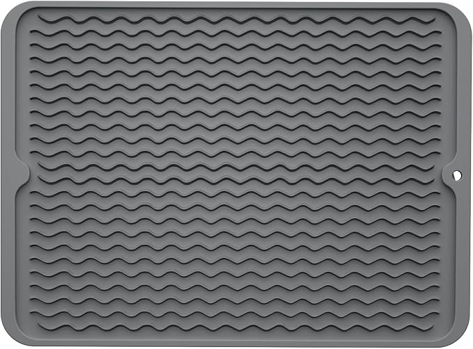 ZLR Silicone Dish Drying Mat for Kitchen Counter, Eco-Friendly Fast Dry Dish Mat by ZLR