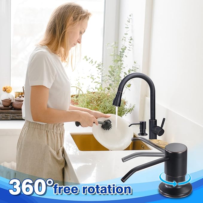 Kitchen Sink Soap Dispenser, WEWE Built in Soap Dispenser Kitchen Countertop - Image 3