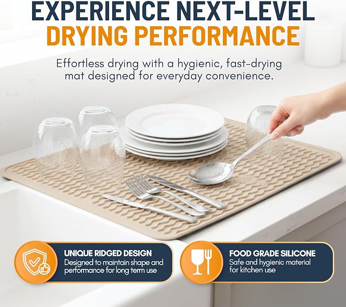Silicone Dish Drying Mat for Kitchen Counter - Image 2