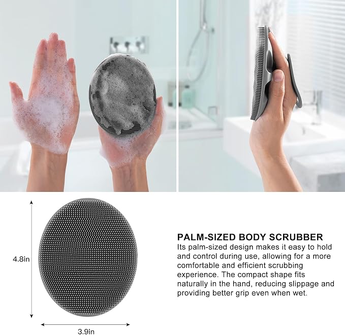 INNERNEED Soft Silicone Body Cleansing Brush Shower Scrubber, Gentle - Image 2