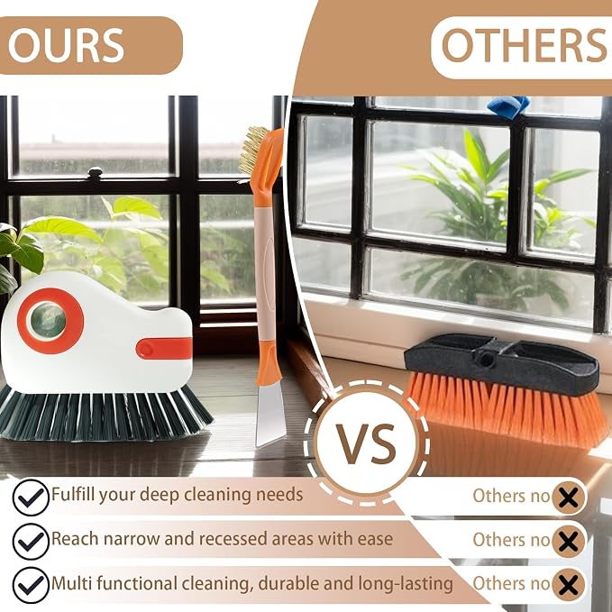 Groove Cleaning Brushes 2 in 1 Window Track Cleaner Cleaning Tools, Sliding - Image 7