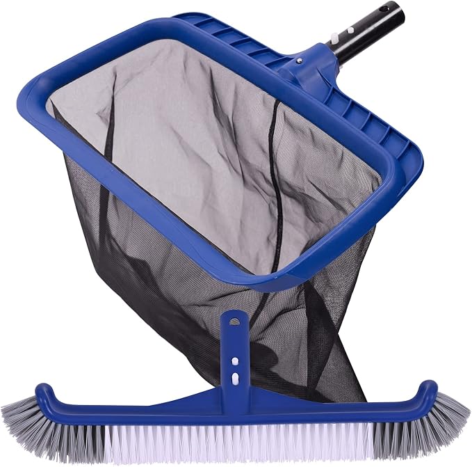 Fine Mesh Pool Net & Brush Head Combo by POOLAZA-FocusonPoolCleaning