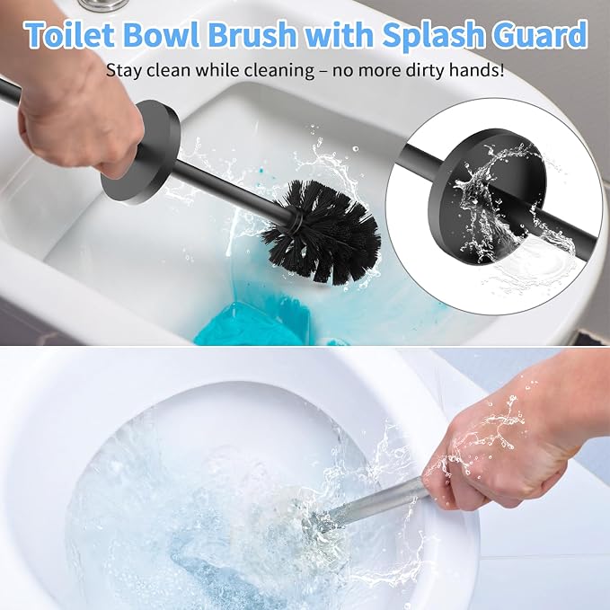 Stainless Steel Toilet Brush and Holder Set Wall Mount Heavy Duty Toilet Bowl - Image 4