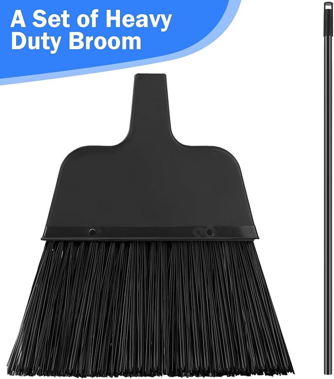 Roshtia 10 Pcs Heavy Duty Broom Bulk 54 Inch Outdoor Indoor Commercial Brooms - Image 3