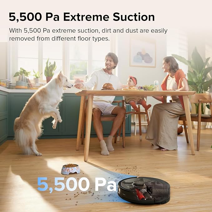 roborock Q8 Max Robot Vacuum and Mop Cleaner, DuoRoller Brush, 5500Pa Strong - Image 2
