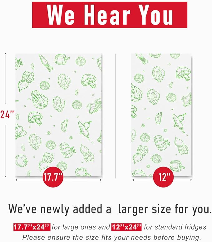 Cooyes Refrigerator Drawe Liners Super Absorbent Fridge Bin Mats Keep Produce - Image 4
