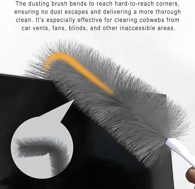 2 PCS Fan Cleaner Brush, Cobweb Duster Bendable Fan Duster, Plastic Dust - Image 4