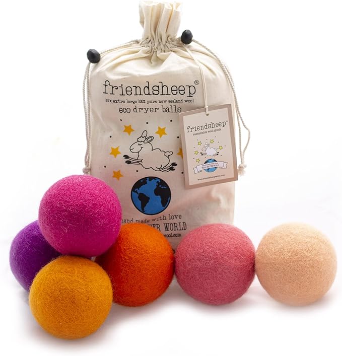 Friendsheep Wool Dryer Balls, Organic Reusable Fabric Softener Alternative by Friendsheep
