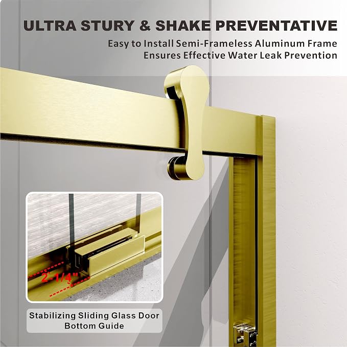56"-60" W X 66" H Double Sliding Bathtub Door - Image 5