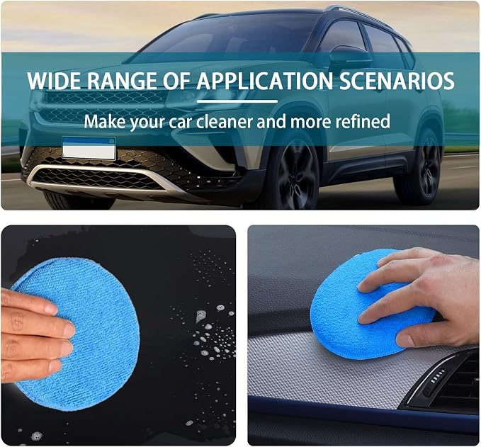 Ziciner 4 Pack Microfiber Applicator Pads, Car Wax Foam Buffing and Cleaning - Image 6