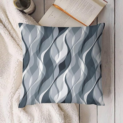 Blue Throw Pillow Covers Modern Abstract Blue and Grey Striped Decorations for Bedroom Living Room Farmhouse Sofa Pillows Bed Couch 12x12 Inch