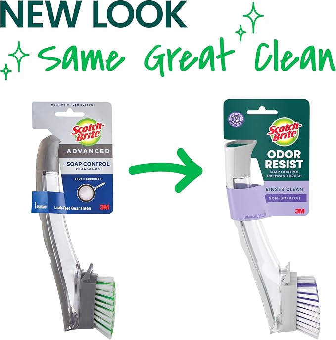 Scotch-Brite Odor Resist Soap Control Dishwand Brush, Non-Scratch Cleaning Brush - Image 2