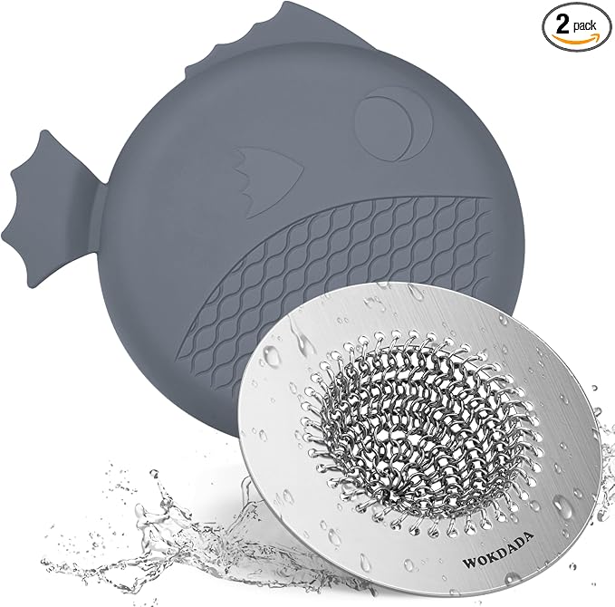 Sink Strainer with Stopper, Wokdada Revolutionary Clog-Free Food Catcher by Wokdada