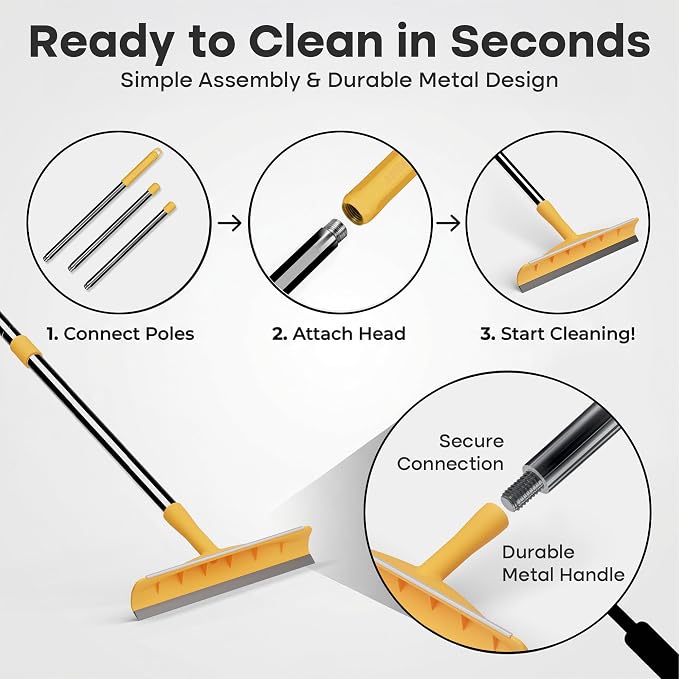 Carpet Rake for Pet Hair Removal – Reusable Cat & Dog Hair Remover Broom - Image 9