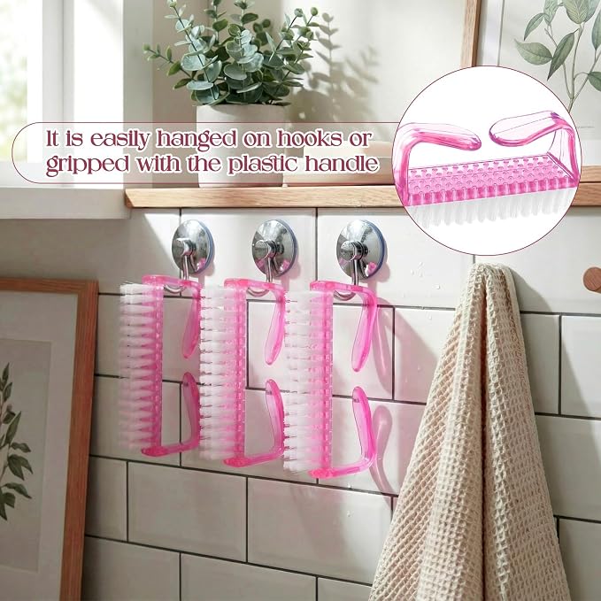 EBOOT 4 Pieces Handle Plastic Nail Brush Nail Hand Scrubbing Cleaning Brush - Image 5