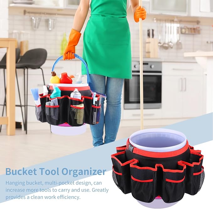 Bucket Cleaning Tool Organizer, Wash Tool Caddy 5-Gallon Organizer, 5 Gallon - Image 7
