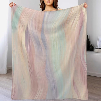 Fashion Gradient Blanket, Modern Abstract Art Colorful Pink Painting Strokes Pattern Soft Warm Cozy Plush Flannel Covers for Livingroom Bedroom Couch Chair Camping Travel Home Decor Tapestry 30x40in