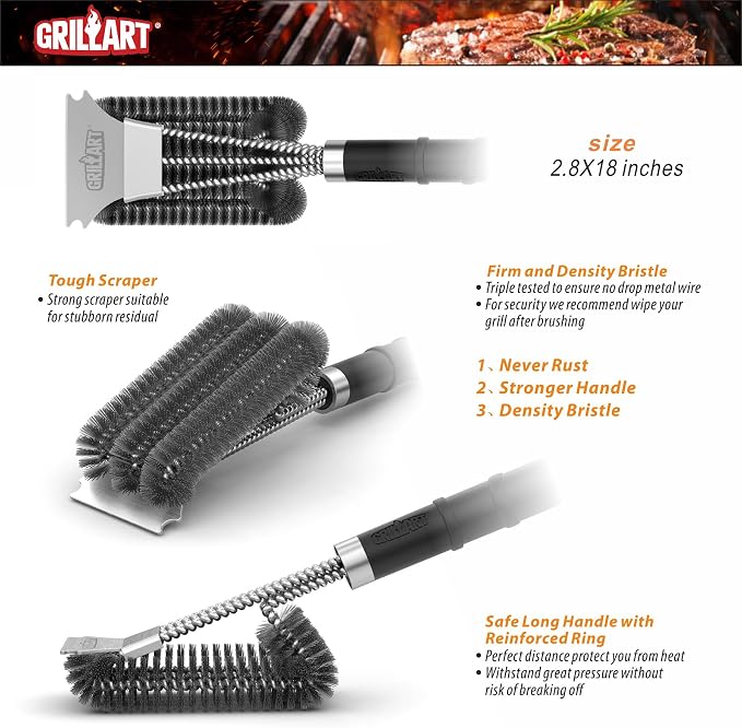 GRILLART Grill Brush and Scraper - Image 2