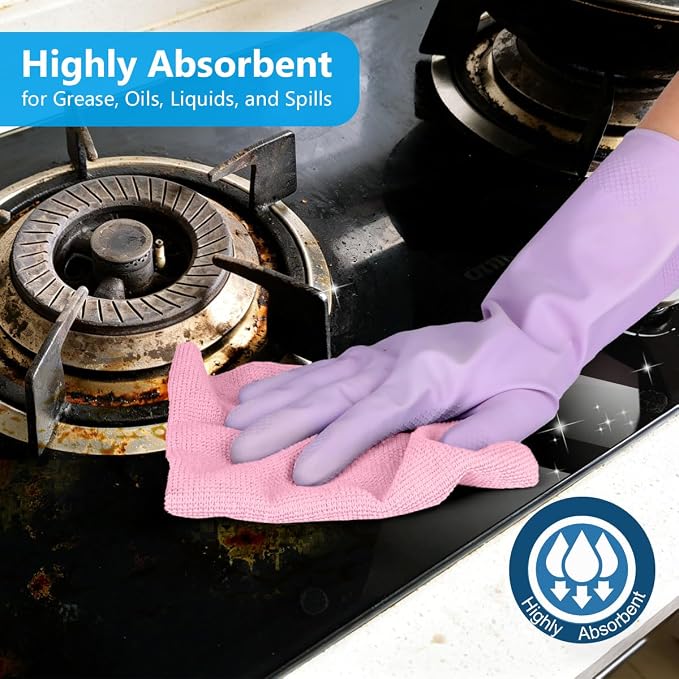 GLIMGLINT Pink Microfiber Cleaning Cloth, 100 Pack Cleaning Rags, Ultra - Image 7