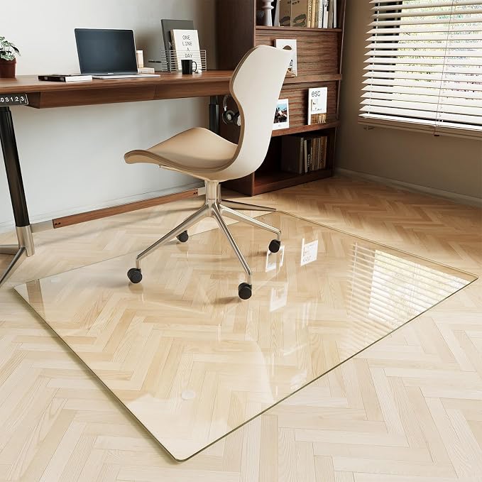 Koonmi Tempered Glass Chair Mat by KOONMI