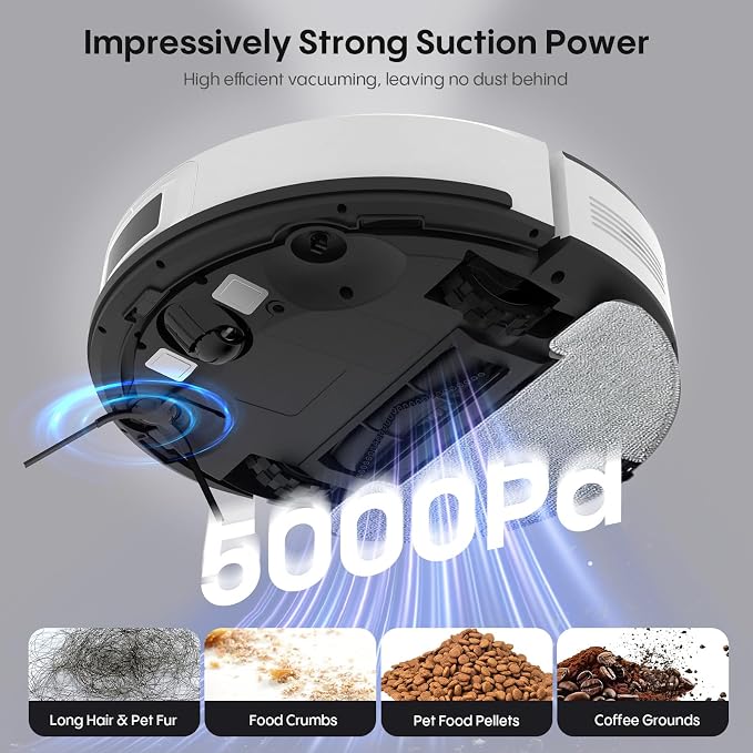 Bagotte Robot Vacuum and Mop Self Emptying, 5000Pa Suction, 60-Day Hands-Free - Image 4