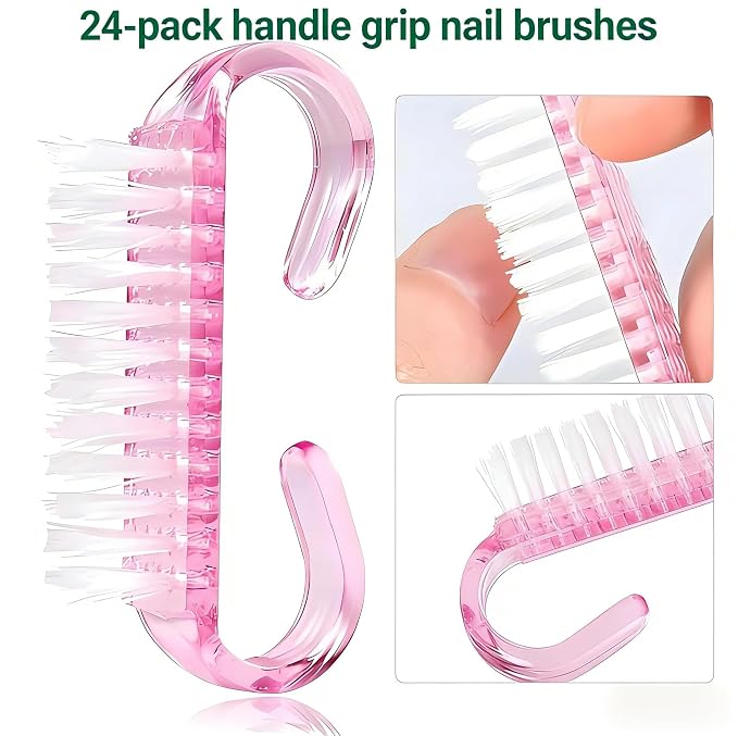 24-Pack Handle Grip Nail Brush, Fingernail Scrub Cleaning Brushes - Image 4