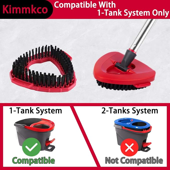 2 Pack Spin Mop Replace Head Base Scrub Brush Mop Head Compatible - Image 2