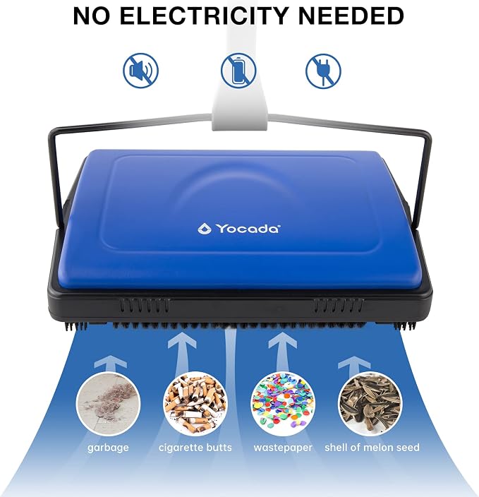 Yocada Carpet Sweeper Cleaner for Home Office Low Carpets Rugs Undercoat - Image 2
