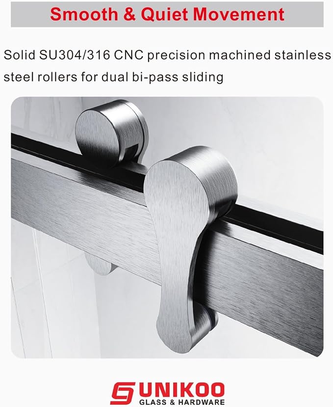 56"-60" W X 66" H Double Sliding Bathtub Door - Image 4