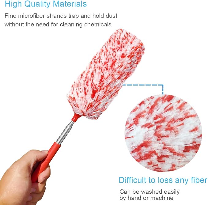 4 Pcs, Hand Microfibre Cleaning Tool Extendables - Image 3