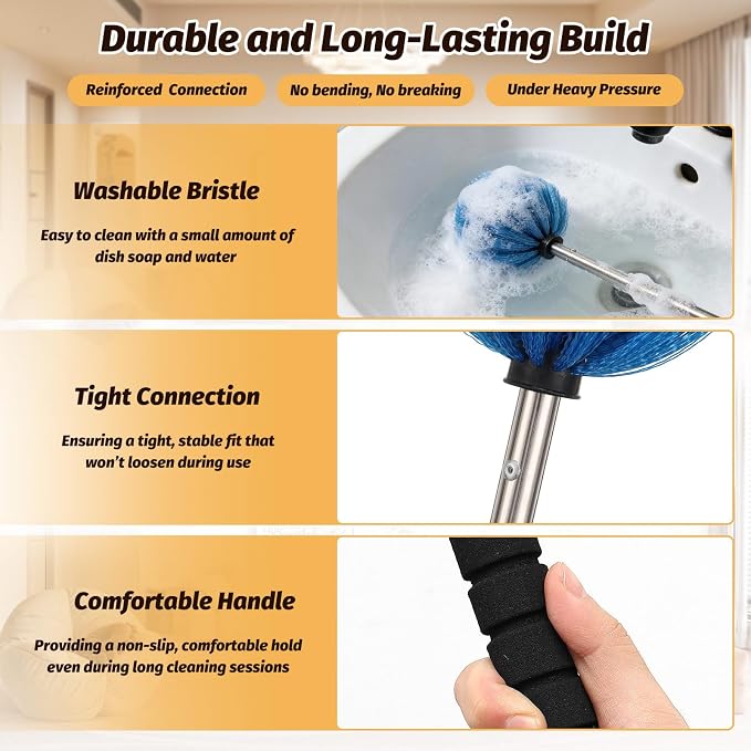 Cobweb Duster Brush with Extension Pole, Lightweight 5ft Long Spider Web - Image 6