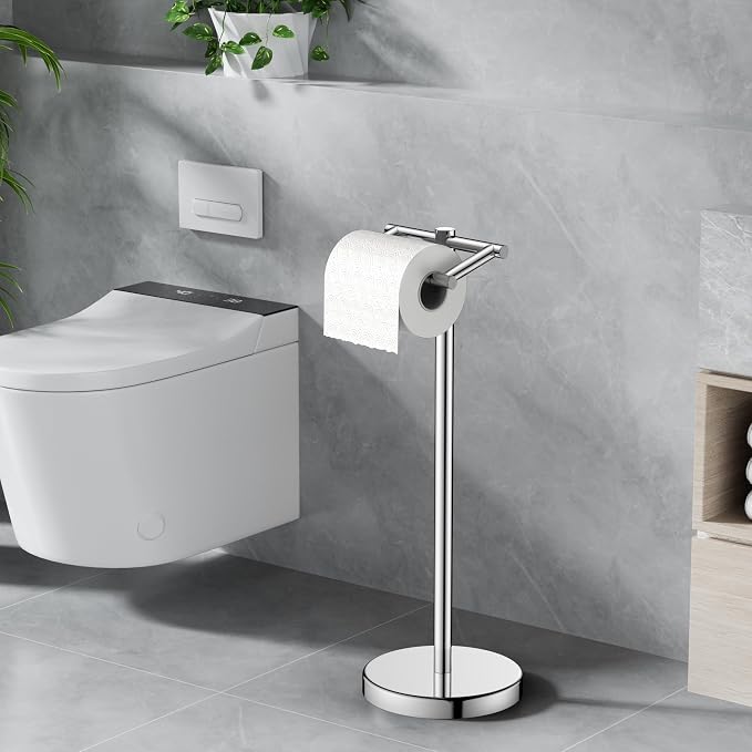 FORIOUS Toilet Paper Holder Wall Mount, Stainless Steel Rustproof Double Post - Image 2