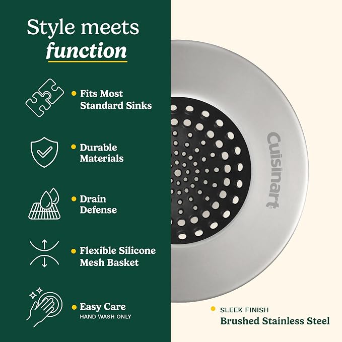 Cuisinart Sink Strainers- 2 Pack Kitchen Sink Drain Strainer & Food Catcher - Image 4