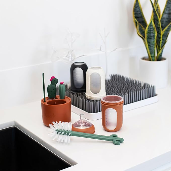 Boon Cacti Bottle Cleaning Brush Set, Terracotta, 4 Piece Set - Image 7