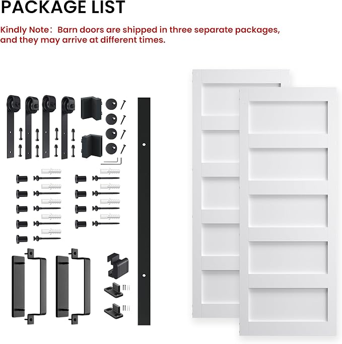 Double 36" x 84" White Barn Door - Image 7
