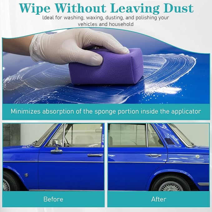 24 Pack Microfiber Applicator Pads Suede Car Detailing Sponge Ceramic Coating - Image 4