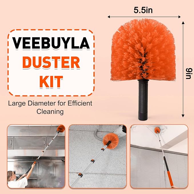 26FT Reach Cobweb Duster with Extension Pole - Image 4
