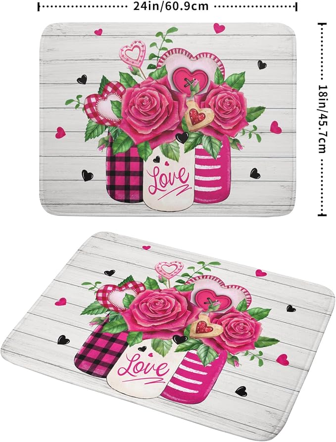Valentine's Day Rose Flower Dish Drying Mat - Image 2