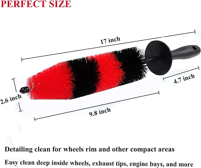 7Pcs Wheel & Tire Brush, car Detailing kit, 17inch Long Soft Wheel Brush 5 car - Image 2