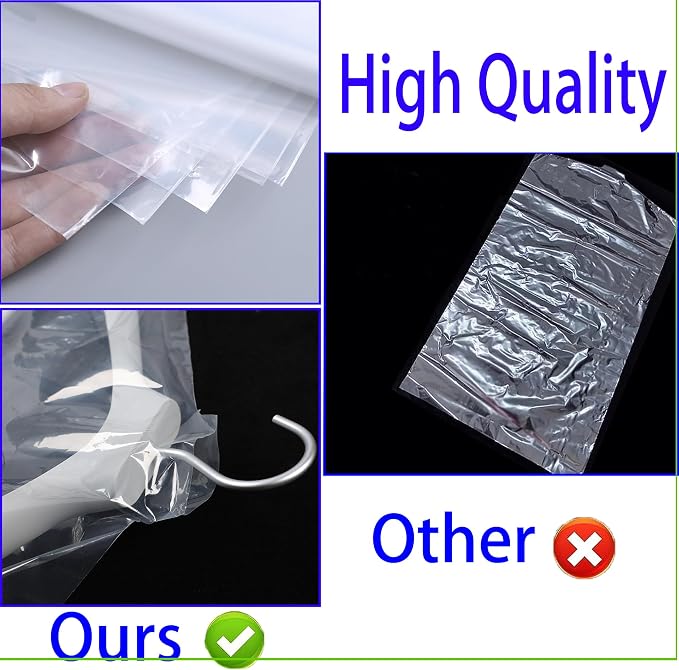 20 Pack Plastic Clear Clothes Covers, - Image 6
