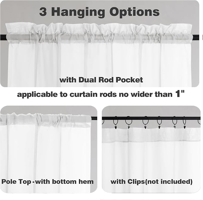 Chyhomenyc Sheer White Valances - Image 3