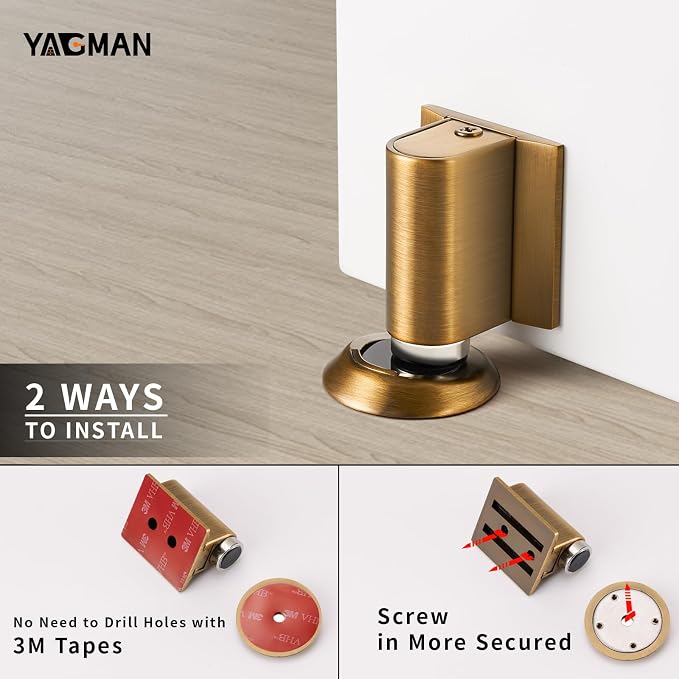 1 Pack Magnetic Door Stoppers Retractable Bottom of Door Holder No Drilling - Image 5