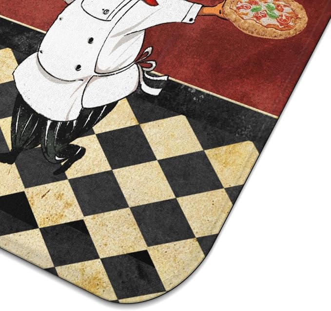 Chef Dish Drying Mat For Kitchen Counter, Italian Wine Red Fat Chef Microfiber - Image 6