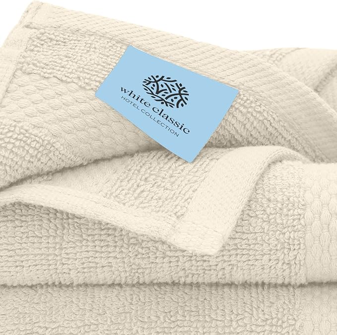 White Classic Luxury Cotton Washcloths 13x13 Inch - Image 5