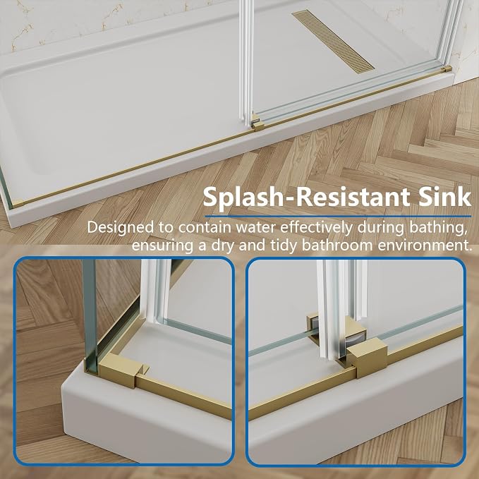 60x76 in Frameless Double Sliding Shower Door - Image 9