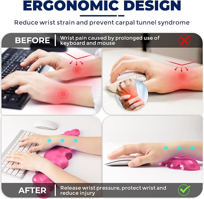 Gel Cloud Keyboard & Mouse Wrist Rest Set - Image 3